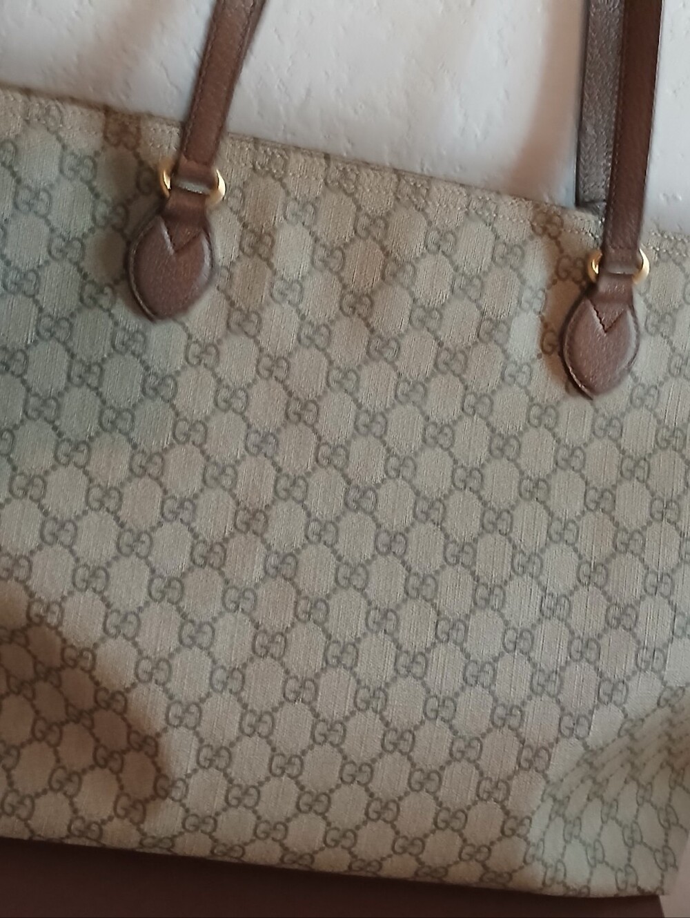 Gucci Beige Monogram Tote Bag